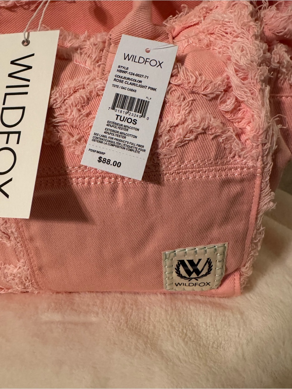 Wildfox Pink Frayed Patchwork Tote - Picture 2 of 7